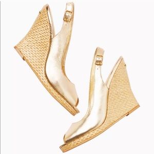 Lilly Pulitzer Kristin Wedge in Metallic Gold